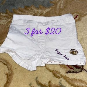 Embroider This- LSU Tiger Fan white stretch baby shorts 12-18M 3itemsfor$20